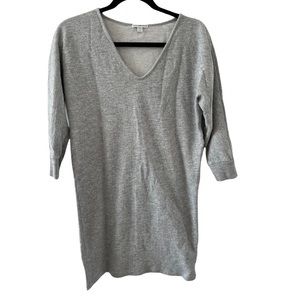 STANDARD JAMES PERSE Grey V Neck 3/4 Sleeve Sweatshirt Dress Size 2, US Medium